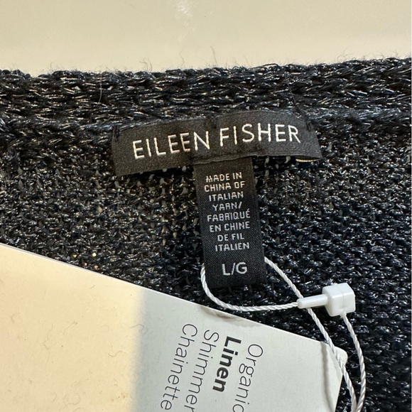 NWT Eileen Fisher Organic Linen Blend V-Neck Sweater - Picture 9 of 12